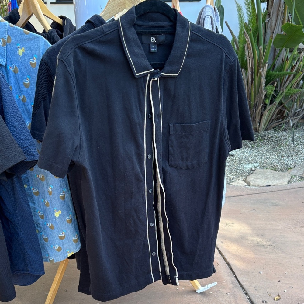 Banana Republic Black Shirt with Cream Trim